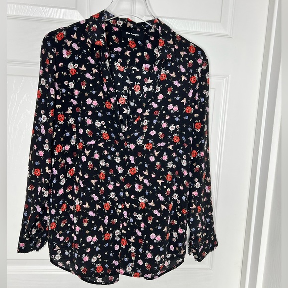 The Kooples Tops - The Kooples 100% Silk Button Down Shirt Floral Print Top sz XXS